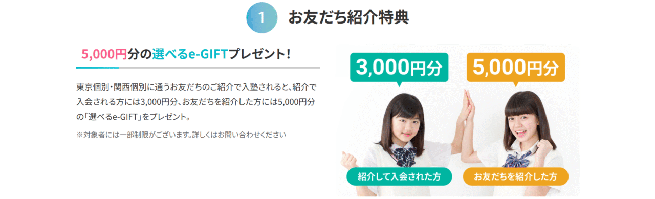 東京個別・関西個別指導学院のキャンペーン